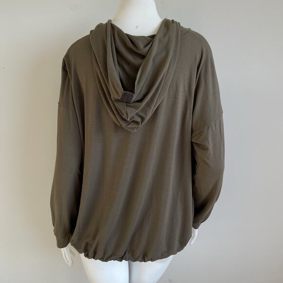 Henriette Steffensen Copenhagen Womens Hooded Top Drawstring Hem Sz Large - Picture 5 of 14